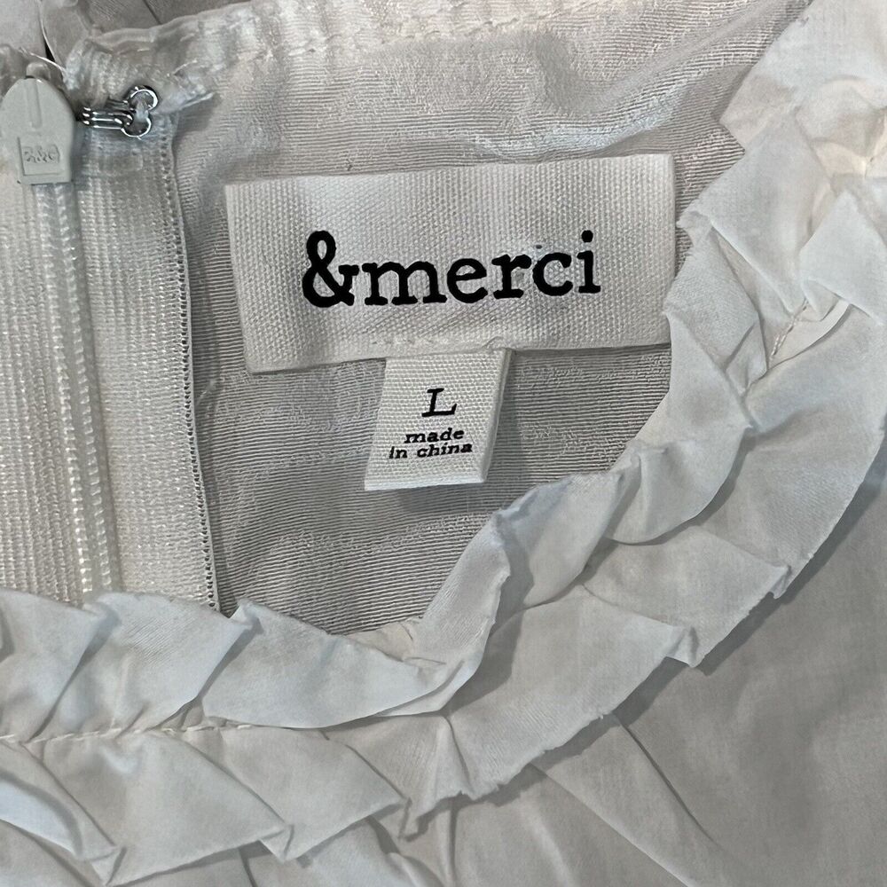 &Merci Women’s White Ruffle Tiered Cut-Out Midi Cottage Beach Dress Size Large - Picture 13 of 15